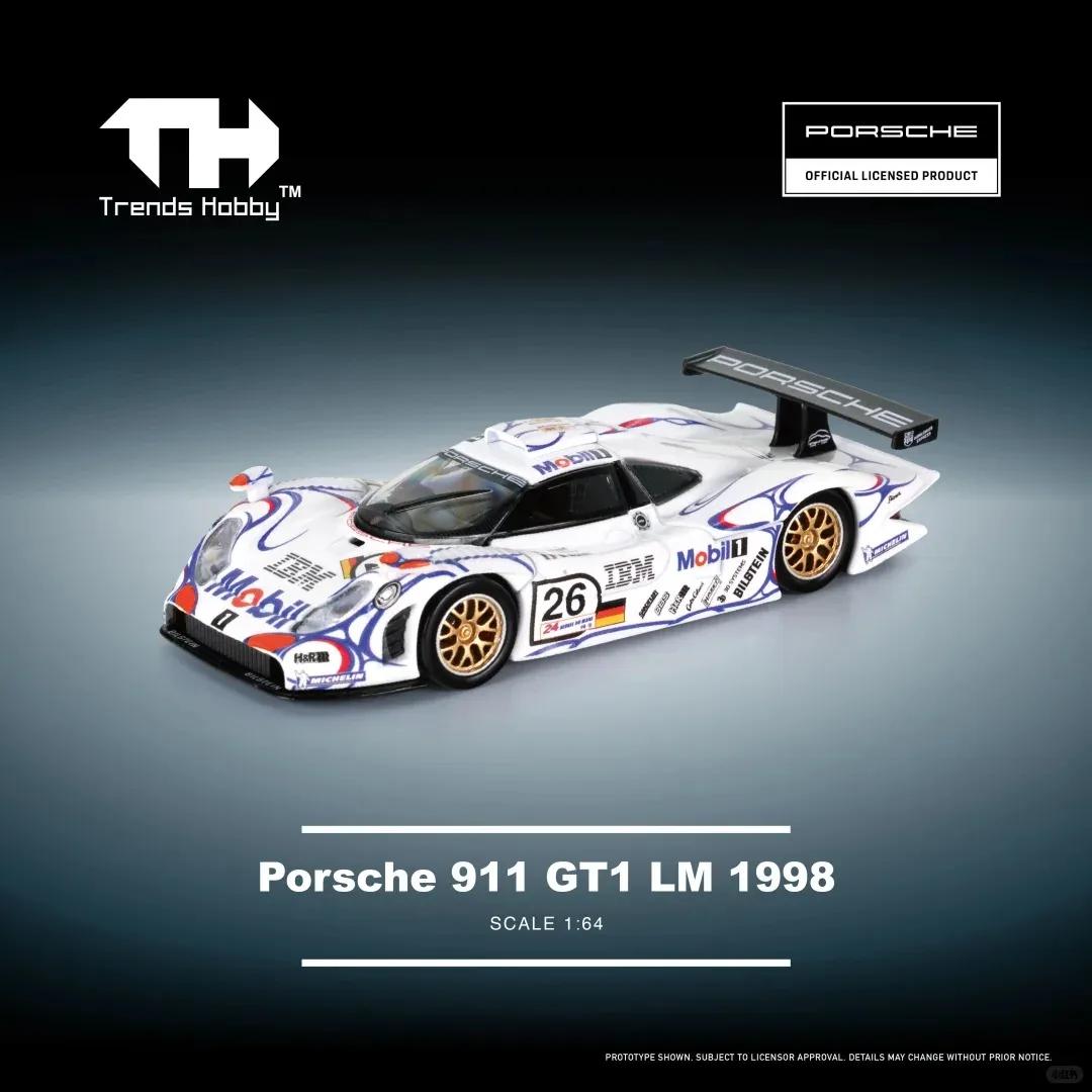 Trends Hobby 1:64 Porsche 911 GT1 LM 1998 Alloy Diecast Car Model Toy Collectible