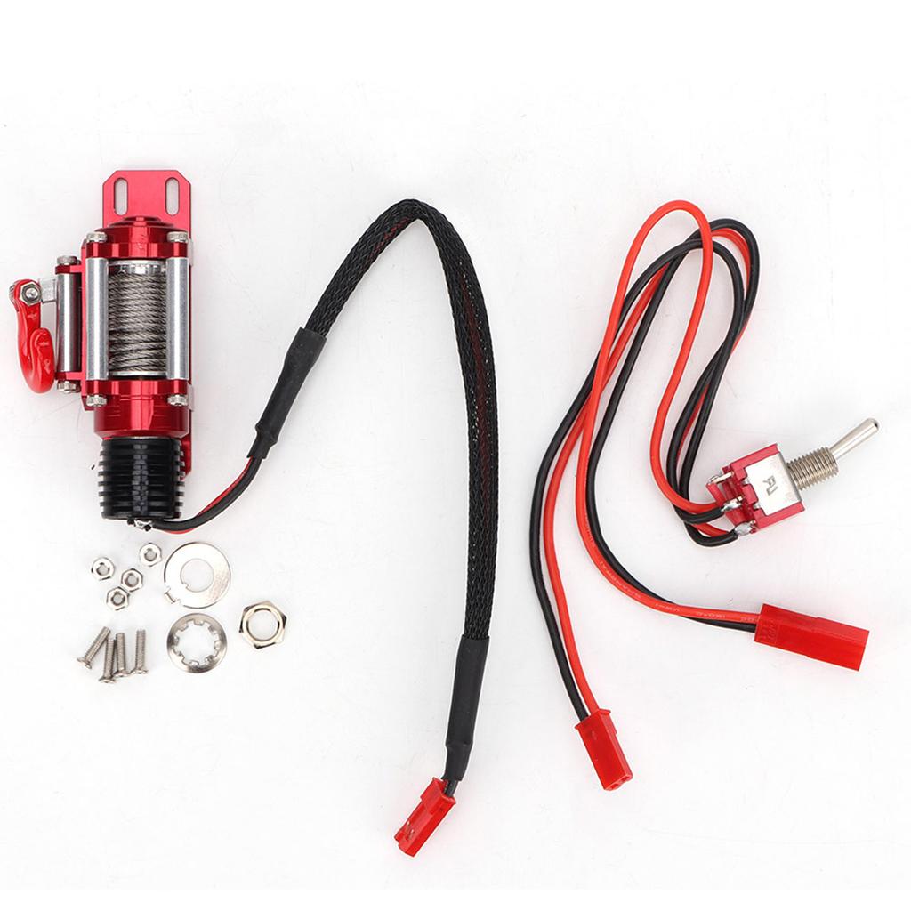 Electric Alloy Winch Fit for D90 SCX10 1:10 Simulation RC Car Accessory