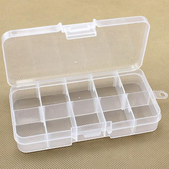 10-Slot Jewelry Rings Ear Stud Holder Beads Storage Box Case Container Organizer