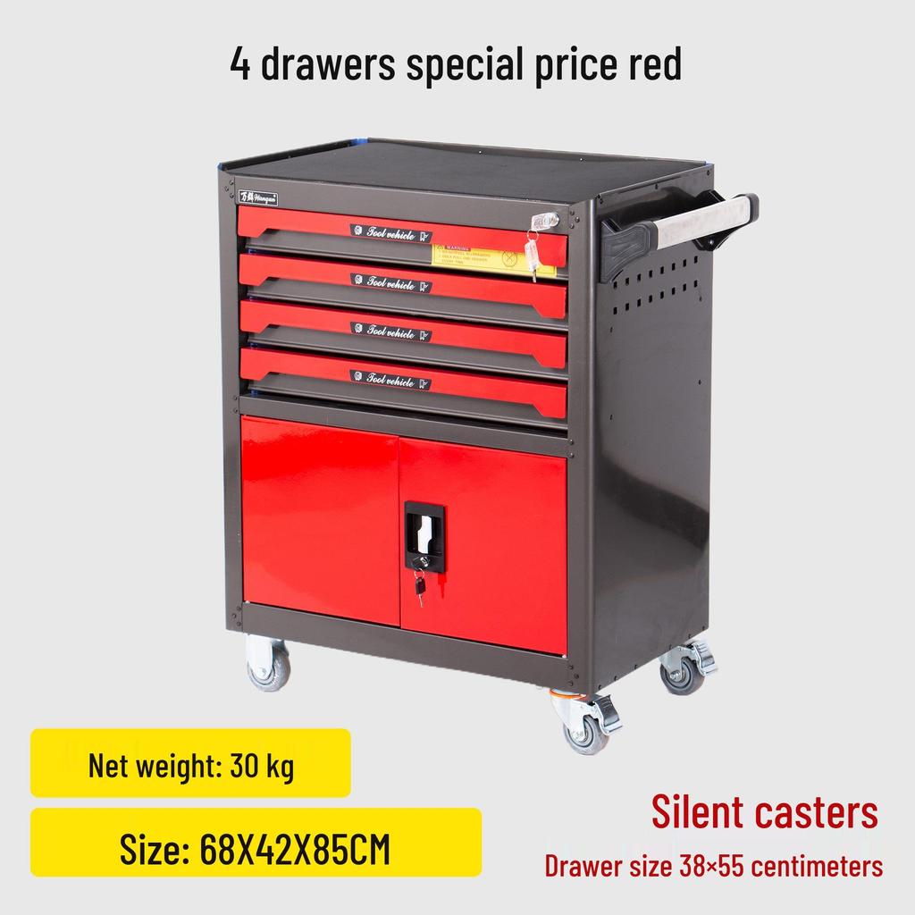 Multi-Layer Thickened Tool Cabinet with Casters for Auto Repair