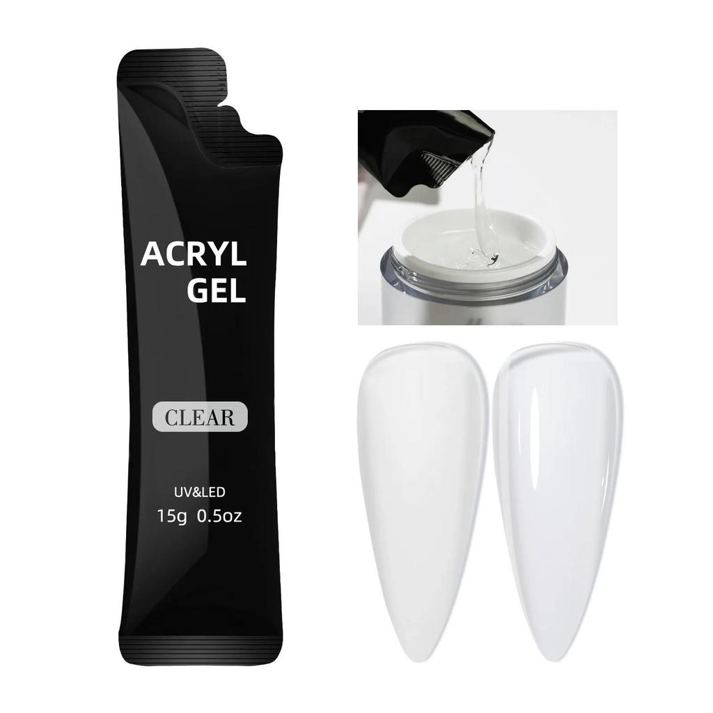 Gel Sólido UV para Extensión de Uñas, 15ml - Gel Cristal Rápido para Aplicación Rápida