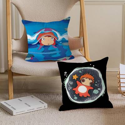Cartoon P-Ponyo Cushion Cover Pillow Cover Decor Pillowcase Printed Cushion Case For Couch