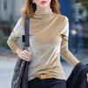 Basic Top Stretchy Coldproof Anti-pilling Women Velvet Pure Color Bottoming Shirt Streetwear