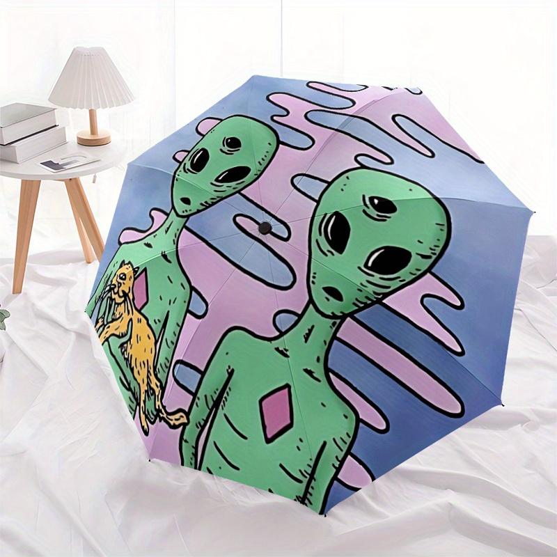 1pc Alien Automatic Open/Close Umbrella, Ideal Fan Gift for Birthday, Christmas, Trendy Fashion y250828070