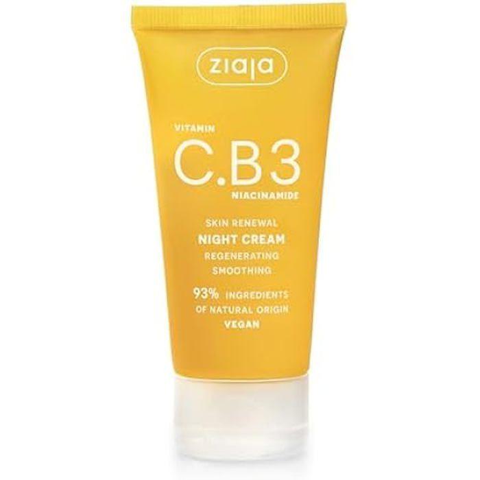 Crème De Nuit - ZIAJA - Vitamine C.B3 Niacinamide - 50 Ml - Hydratation Profonde - Éclat Naturel