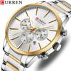 CURREN Neue Top-Herrenuhr mit Stahlgürtel, sechs Nadeln, Chronograph, Quarzuhr, Kalender, 24-Stunden-Anzeige