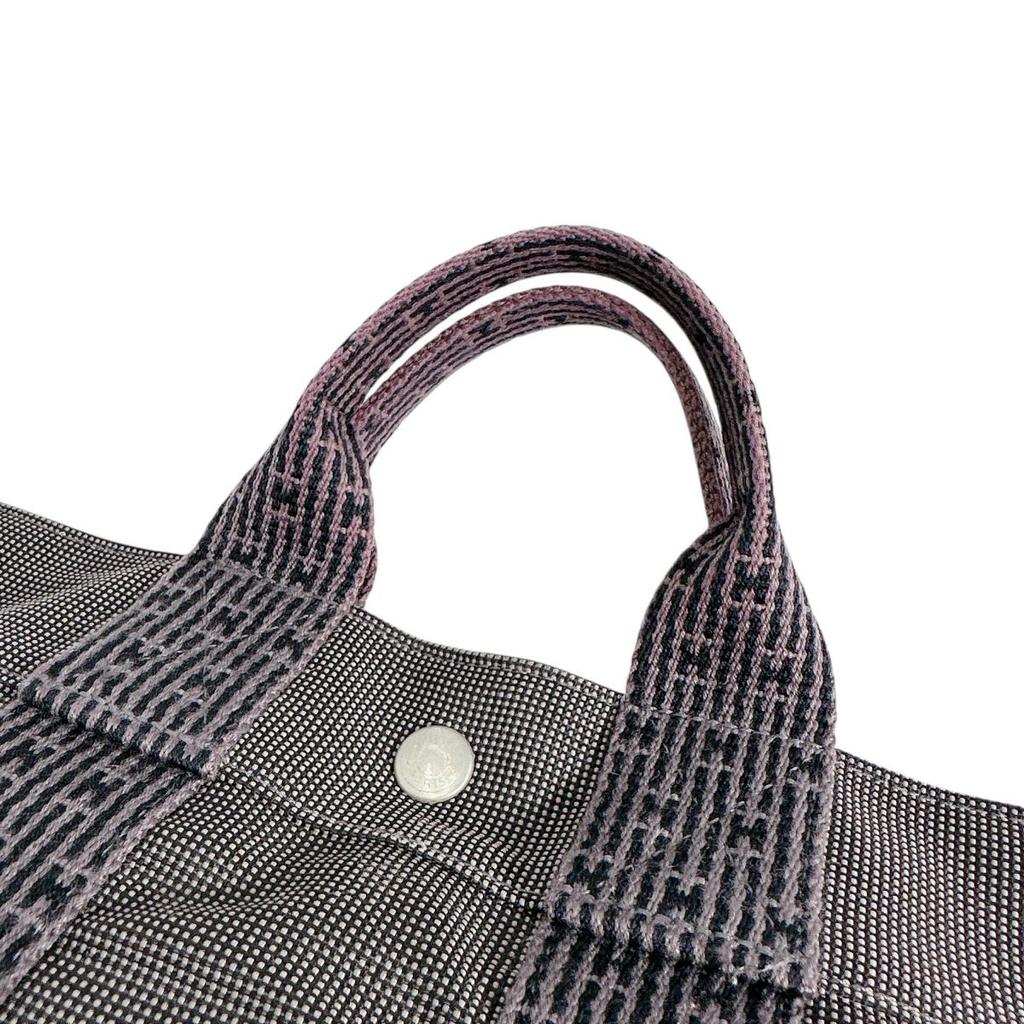 HERMES Her LinePM Tote Bag canvas gray unisex Used