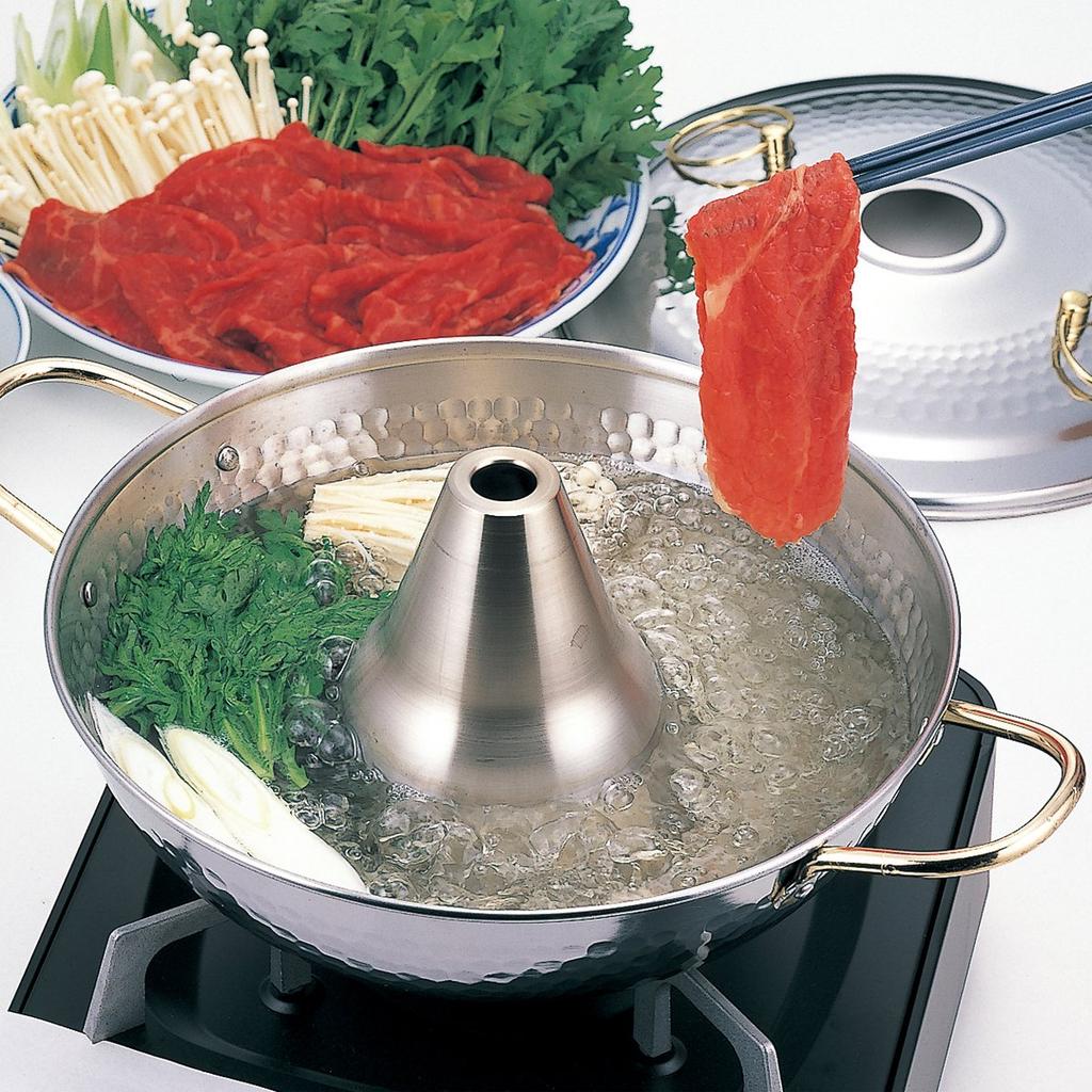 Wahei Freiz Tabletop Hot Pot, Shabu-Shabu Hot Pot, 26cm, Stainless Steel, for Gas Stoves Only, DR-4222