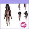 Boneca Africana 30cm Preto Carvão Articulada Nua 80g Peso