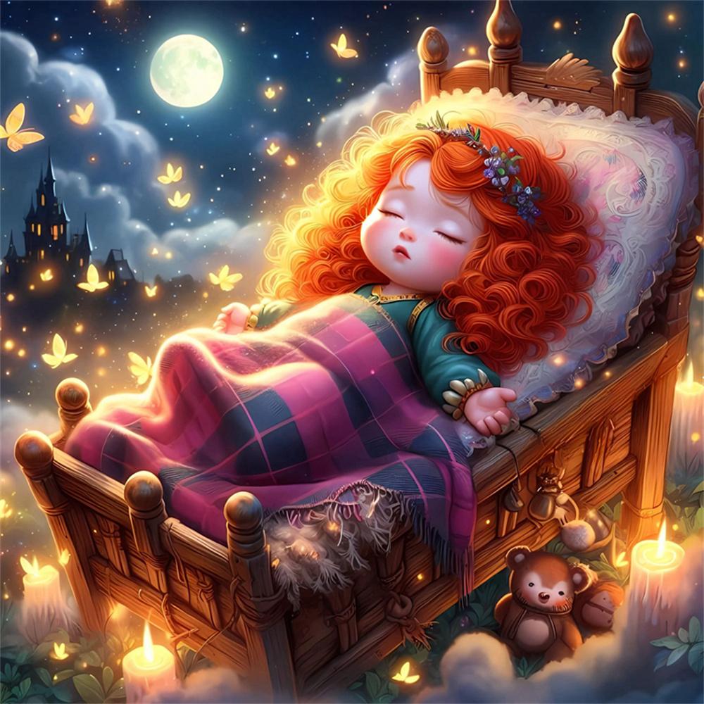 Disney Cartoon 5D Diamond Painting Full of Diamonds DIY Hand-applied Diamond Painting Princess Series Decorative Painting Kit