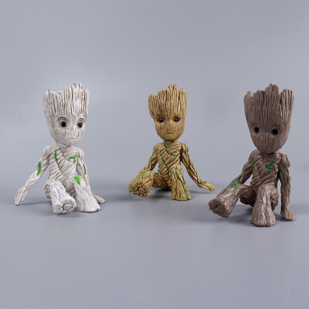 6cm Cute Tree Man Groot Guardians of The Galaxy Marvel Avengers GK Toys Action Figure Kawaii Car Decoration Kids Charm Doll Gift