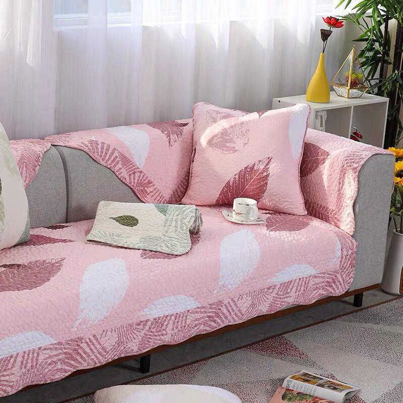 Yeni Kore Tarzı Pastoral Yastık Minder Yıkanabilir Pamuklu Patchwork Kanepe Matı Dört Mevsim Evrensel Yıkanabilir Kapitone Kanepe Örtüsü