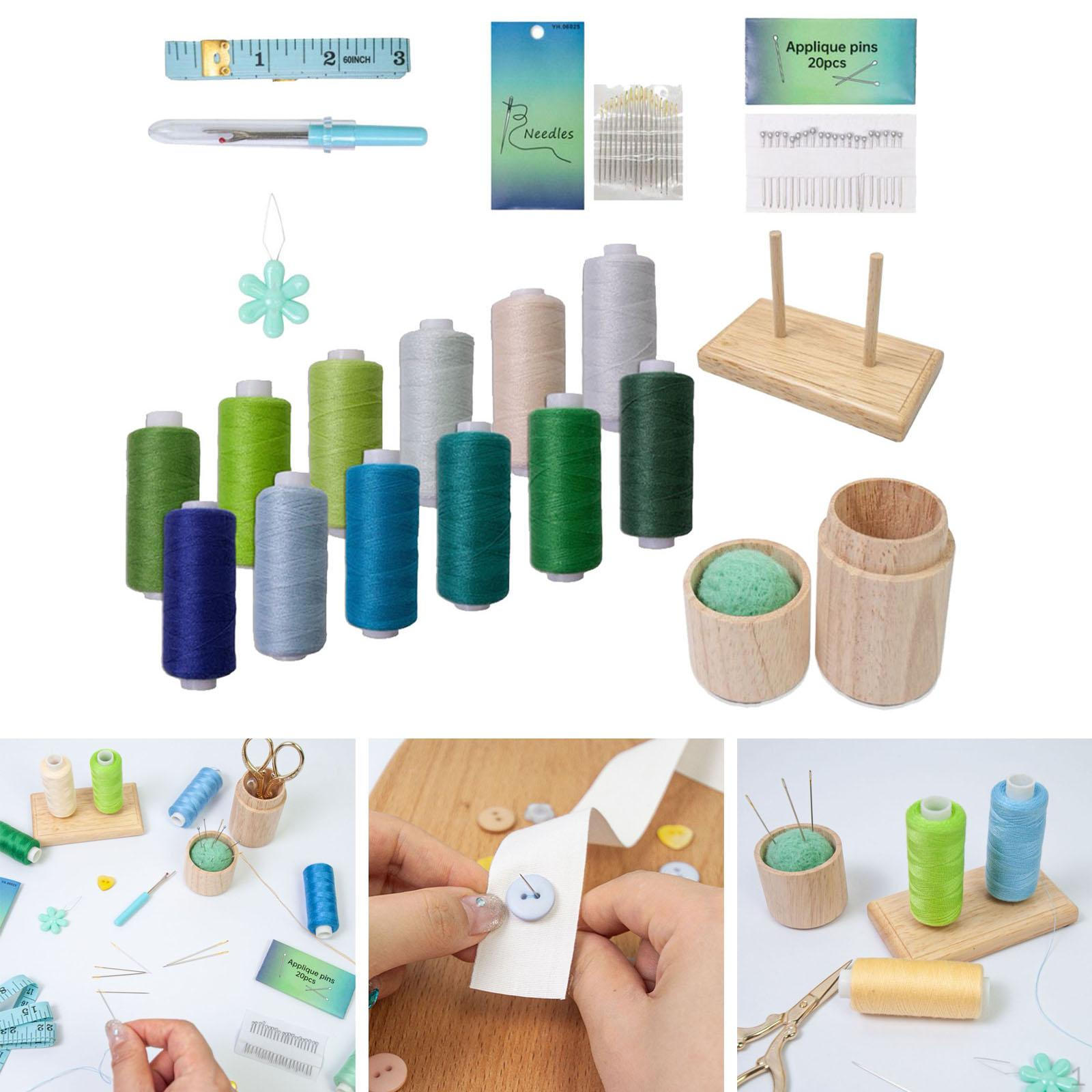 

Набор швейных ниток 12 цветов, игольница, рулетка, принадлежности для квилтинга своими руками Set B