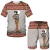 Africké dívky 3D potisk etnický styl dětské soupravy módní trička plážové šortky trička topy vintage chlapci dívky sportovní oblečení obleky