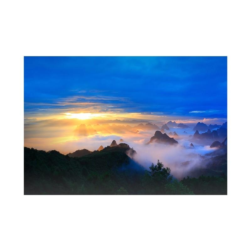 Spectacular Nature Wall Art Modern Print Featuring Aurora Waterfalls Mountains Serene Landscape Living Room Decor