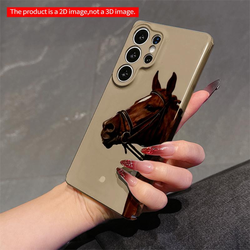 2DFlat Samsung Phone Case Brown Horse In Bridle, Elegant Side Profile Applicable To Galaxy S22 S23 S24 S25ULTRA S26 A12 A13 A14 A15 A16