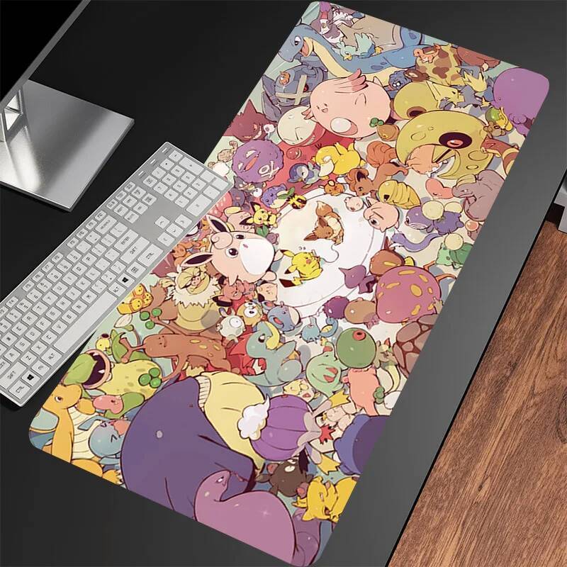 Kawaii kočka Stolní podložka Velká Eevee Anime Podložka pod myš Herní příslušenství Podložka pod myš Vodotěsná Gumová Podložky na notebook Rozšířený Stolní koberec