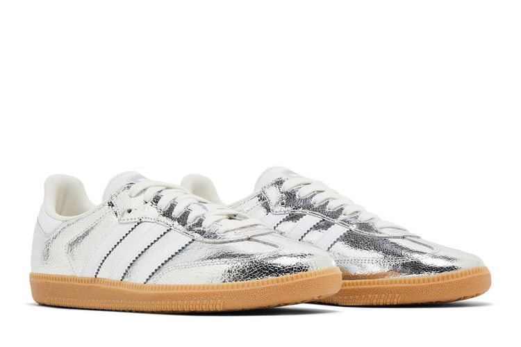 adidas Samba OG Cuero Plateado Metálico Agrietado (De las mujeres)
