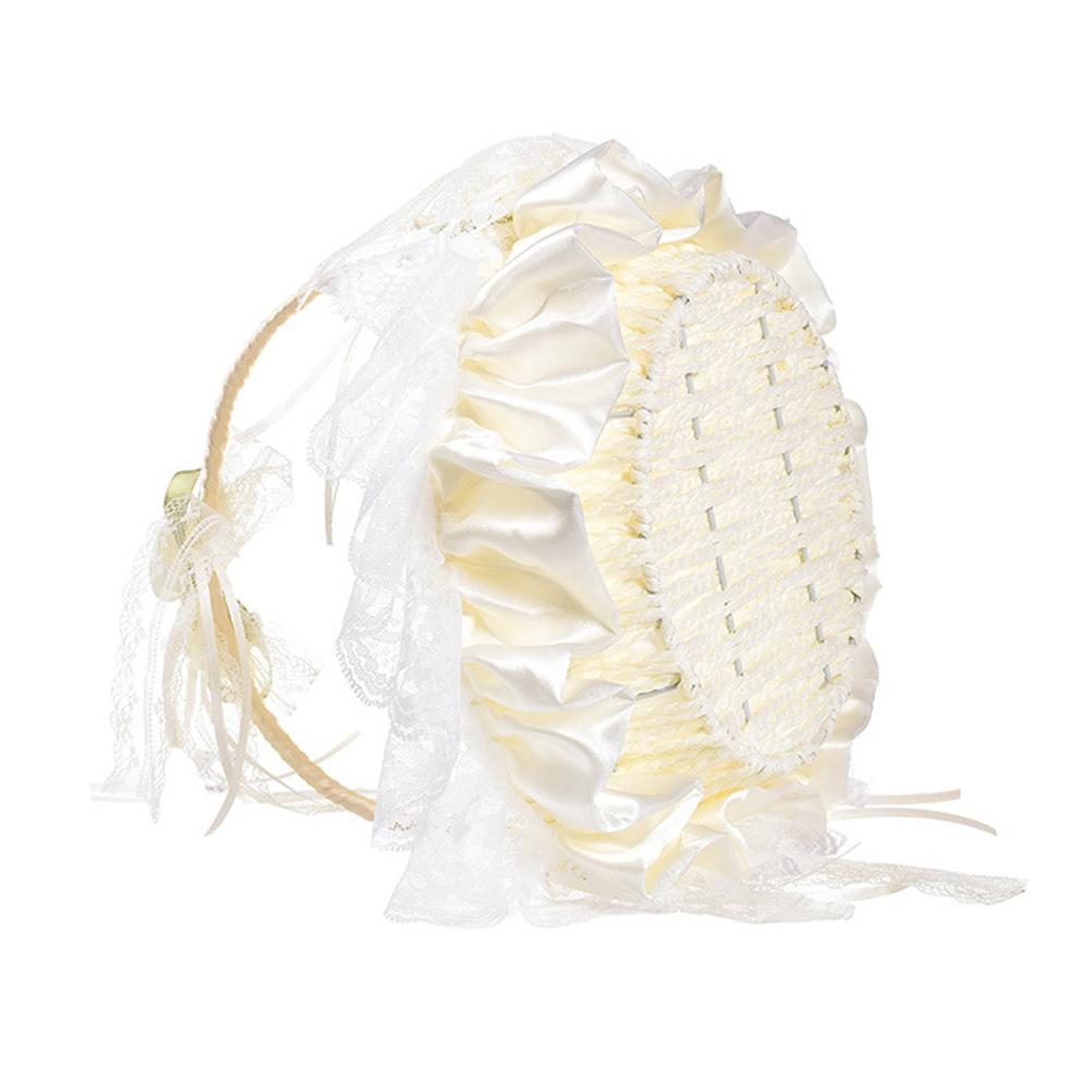 Wedding Flower Basket Wedding Flower Girl Basket Hand Woven Lace Wedding Basket