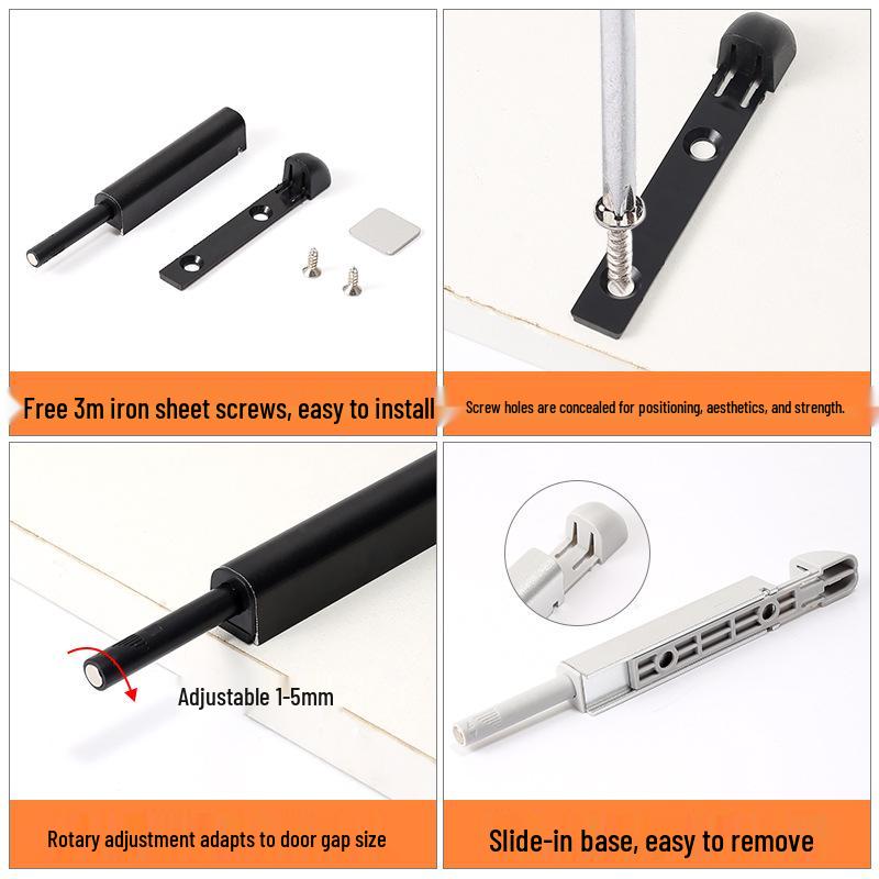 Heavy-Duty Concealed Magnetic Push Latch for Aluminum Alloy Cabinet and Wardrobe Doors