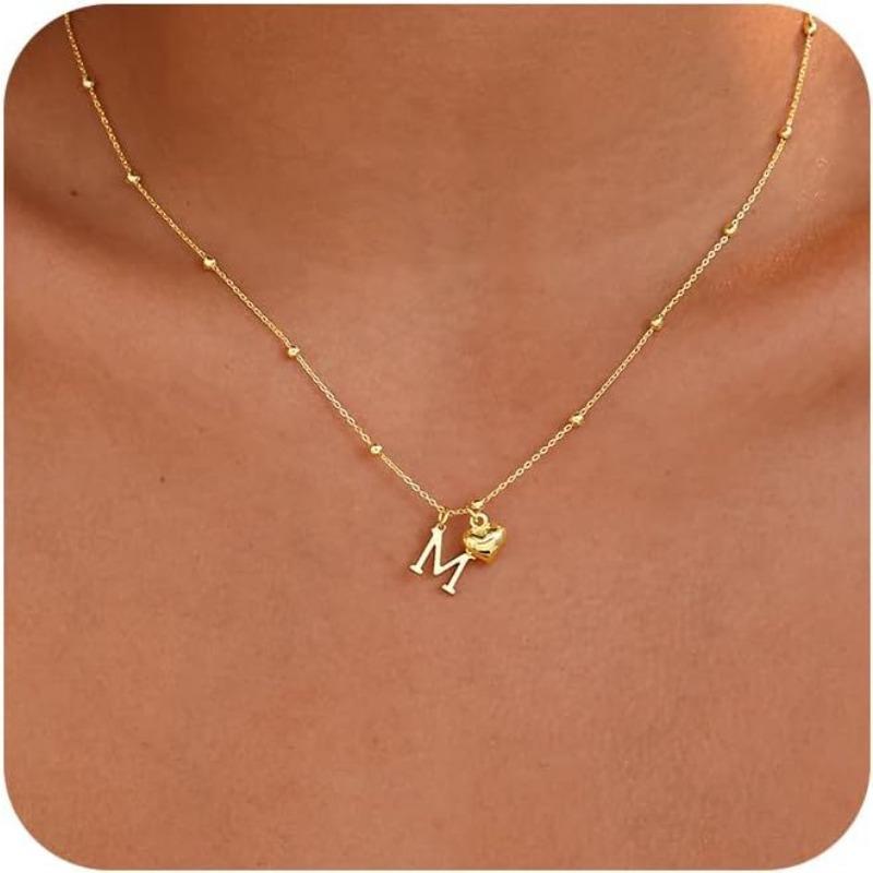 Fashion Luxurious Style 26 Letter Heart Necklace - Gold Plated - Simple and Versatile Women's Necklace
