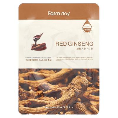 Visible Difference Beauty Mask Sheet, Red Ginseng, 1 Sheet, 23Ml(0.77Fl Oz)