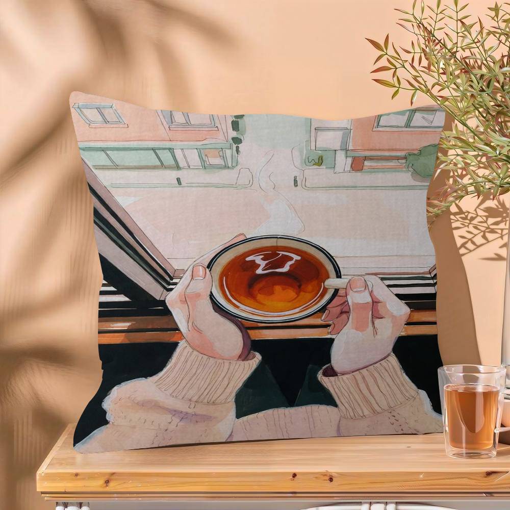 Coffee Guide Pillow Anime Pillow Sofa Bed Head Pillow Cover Cushion Cover Fashion