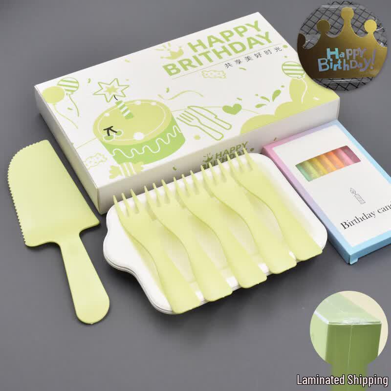 ZISIZ Disposable Paper Pulp Party Tableware Set