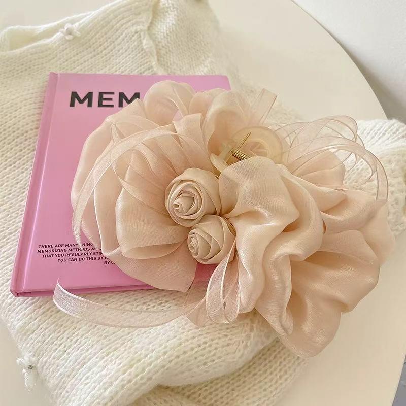 

Сладкий Розовый Бант Заколка для Волос для Женщин Девочек Сетка Нежная Элегантная Заколка-Акула Темпераментная Универсальная Аксессуары для Волос Подарки