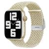 Bracelet de montre tressé en nylon avec boucle et détails de couture, Bracelet de rechange réglable pour Apple Watch 38‑49 mm