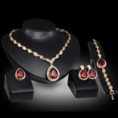 5 Pieces of Women's Trendy and Elegant Water Drop Earrings, Necklaces, Bracelets, Ring Sets, Banquet Parties, Holiday Gifts
