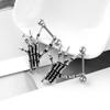 Edelstahl Schädel Hand Nippelringe: Sexy Piercing Schmuck