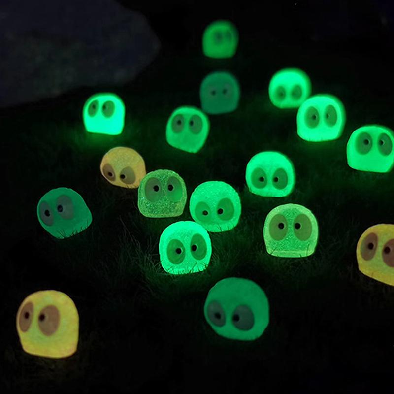 10Pcs Mini Cute Luminous Owls Micro Landscape Figurines Ornaments Resin Owls Series Creative Home Bonsai Decor Car Ornament