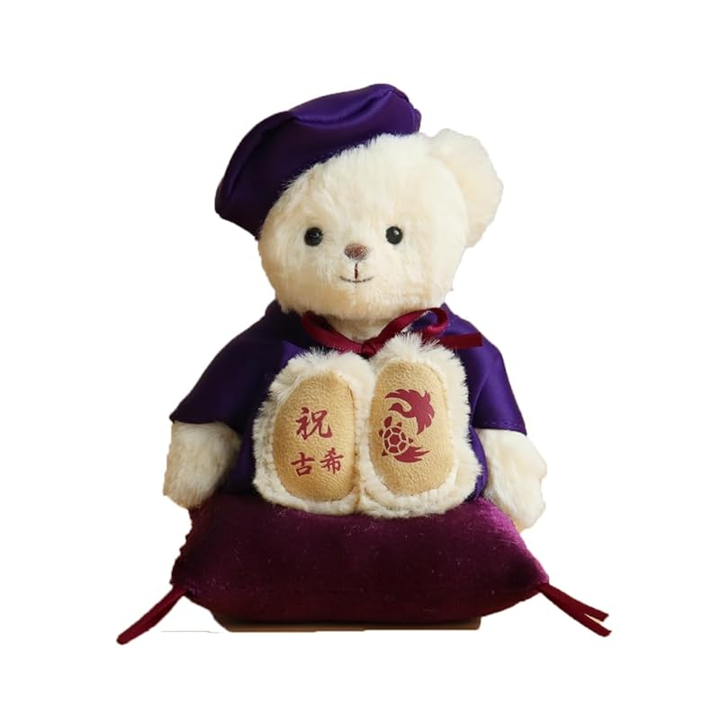 

[Petit Luu] Embroidered Chanchanko Longevity Bear Petit Gift (Cushion) 12cm Small Size 70th Birthday Anniversary Embroidery