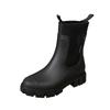 Women's Mid-Calf Rain Boots with Elastic and Thick for Outdoor Commute
