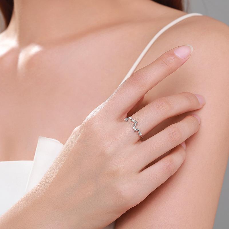 Tancise Classic 925 Sterling Silver  Zircon Ring Ladies Jewelry Wedding Promise Party Gift
