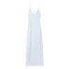 Women Summer Yellow Stain V Neck Sling Dress Elegant Sleeveless Loose Maxi Robes 2025 New Ladies Party Holiday Dresses