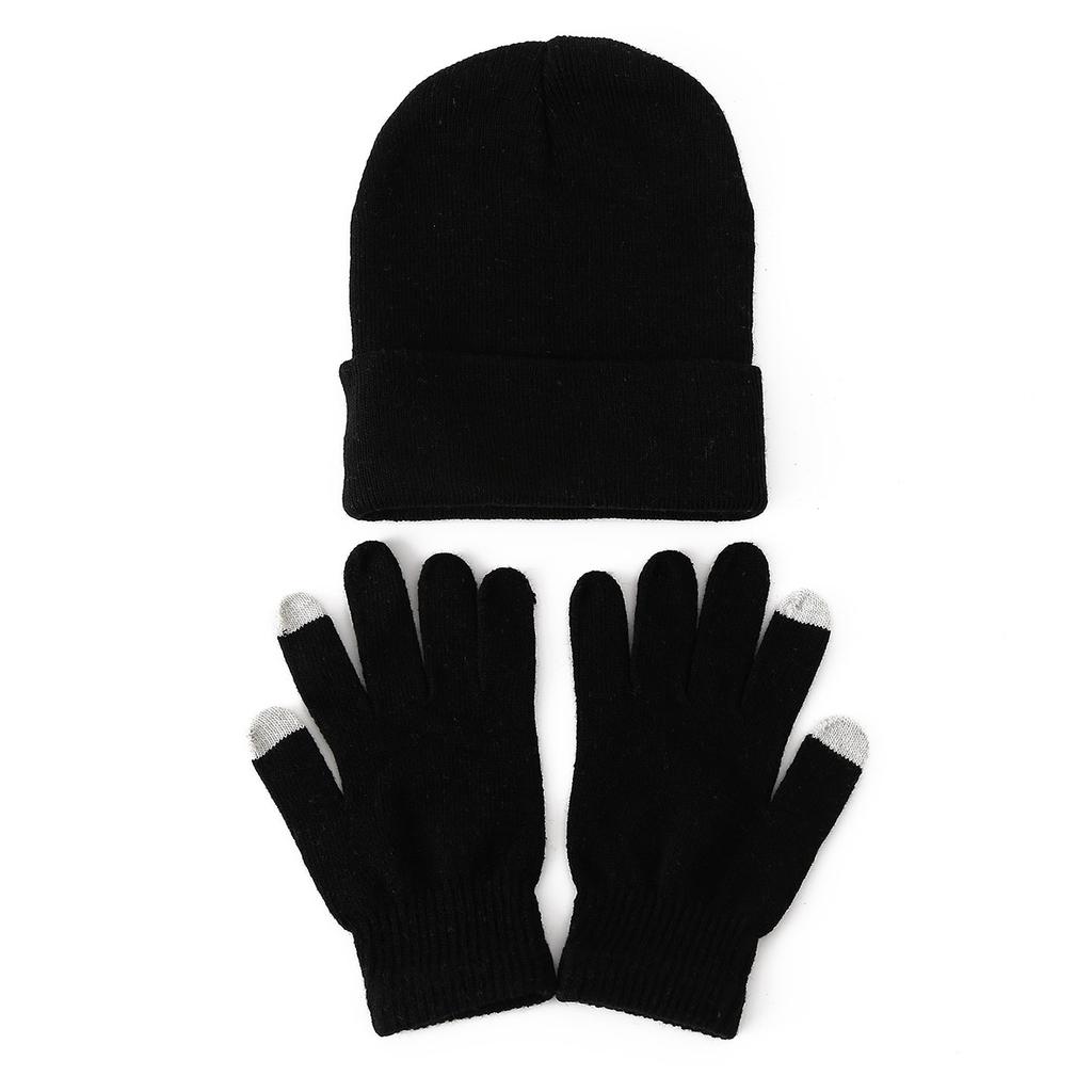2pcs/Set of Beanie Hat with Gloves,Casual Unisex Pullover Mittens,Suitable for Autumn Winter Warmth,Suitable for Hiking,skiing