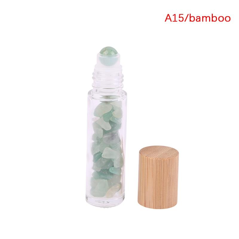 10ml Natürlicher Edelstein Roll-On Flasche Nachfüllbar Ätherisches Öl Körperparfüm Glas innen Heilkristall Schönheits-Chips 1 Stück