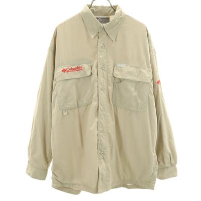 Long Sleeve Work Shirt M Beige Outdoors Men's Used