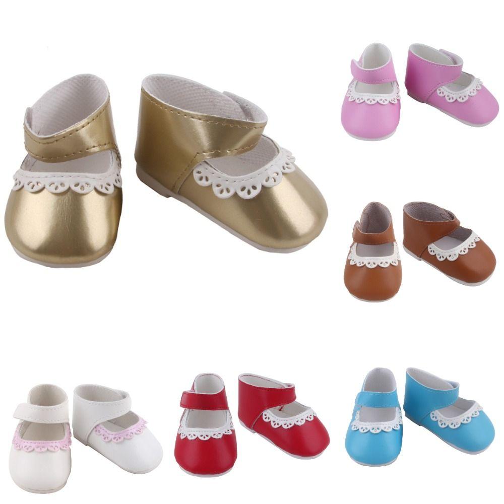 Pu Leather Doll Shoes 8cm Size Mini Gossip Shoes Baby Shoes Reborn Doll Shoes  Girl Dolls