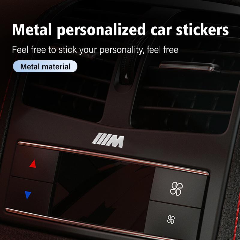 BALPJ1 4pcs Car Decals Emblem 3D Metal Anywhere Waterproof Sticker For BMW E70 E91 E30 G30 E53 M3 M5 X6 X4 X7 E92 E93 X1 X3 X5