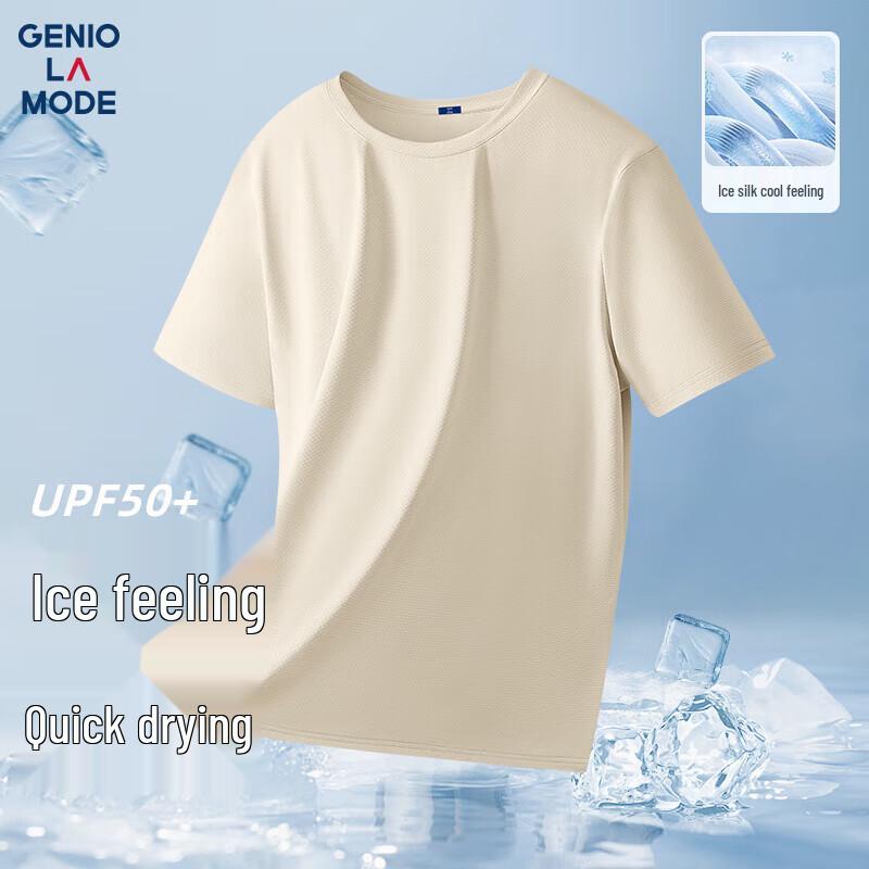 

GENIOLAMODE Men s Ice Silk Short Sleeve T-Shirt M
