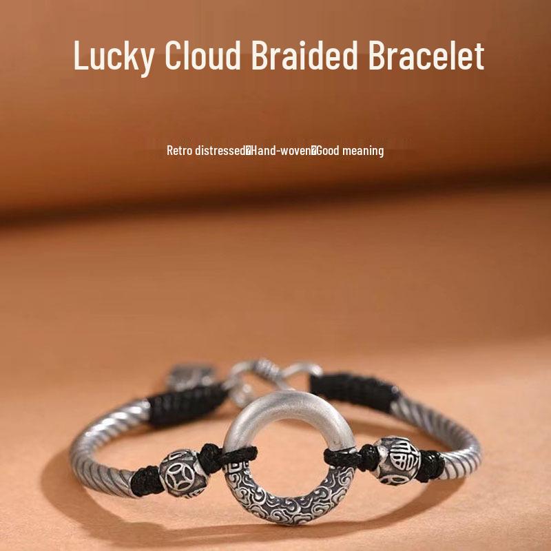 

2023 Fashion Retro Handmade Peace Buckle Bracelet - Men s Trendy and Versatile