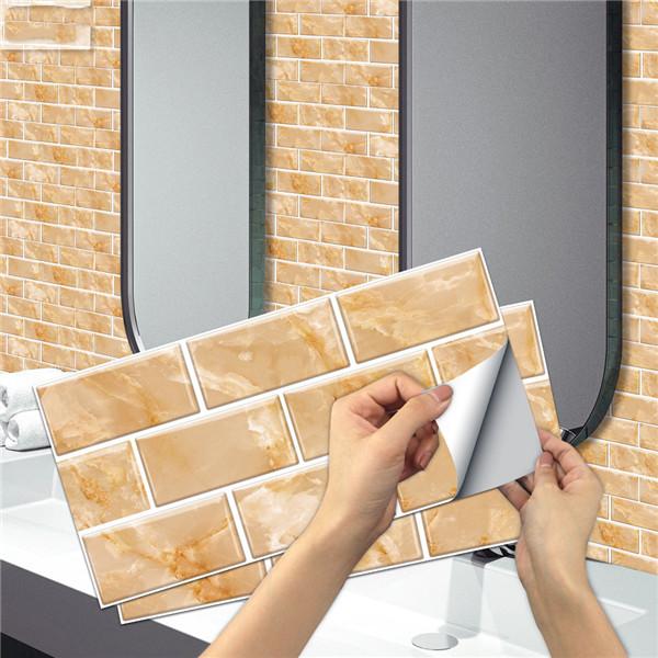 15cmX30cmX6PCS Waterproof Oilproof Wall Sticker Brick Tile Stickers
