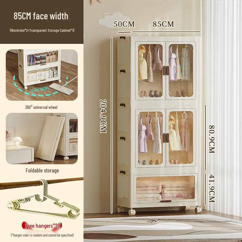 Children's Multi-layer Folding Wardrobe Storage Cabinet for Baby Clothes