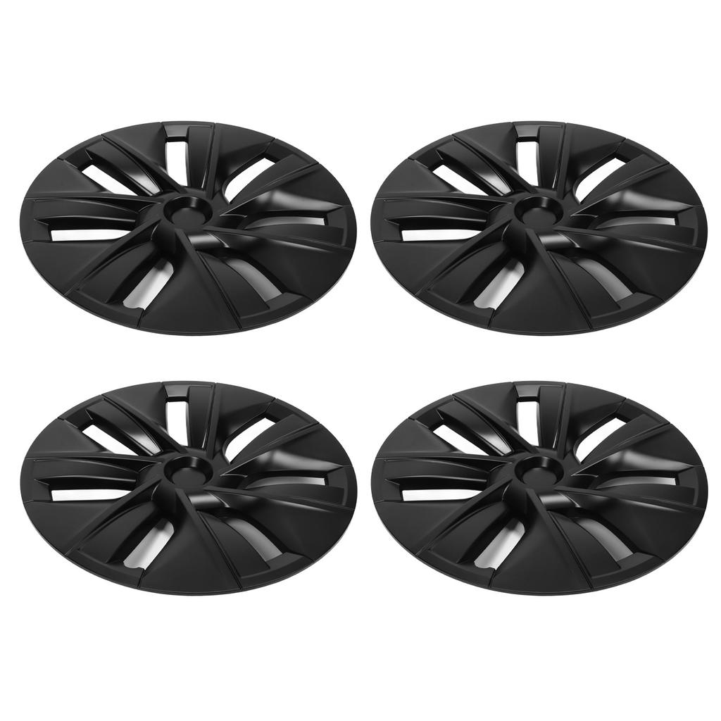4pcs 19in Wheel Hub Cap Matte Black Sporty Design Replacement for Tesla Model Y 2020?2022