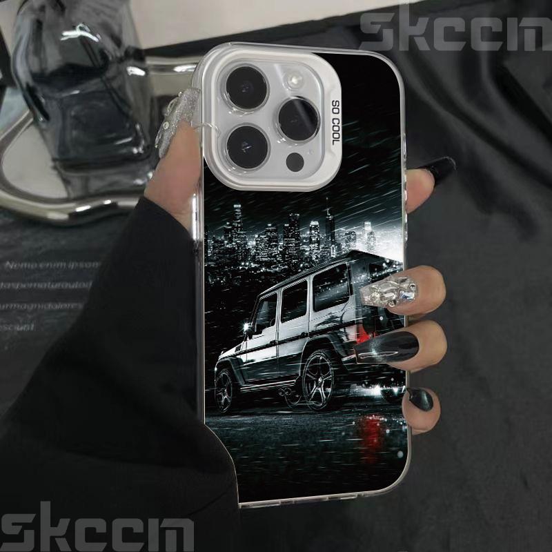 Fashion Dazzling Car Prnt Phone Case For iPhone 16 16E 15 14 13 12 11 Pro Max XR X XS 7 8 Plus IMD Material Back Cover