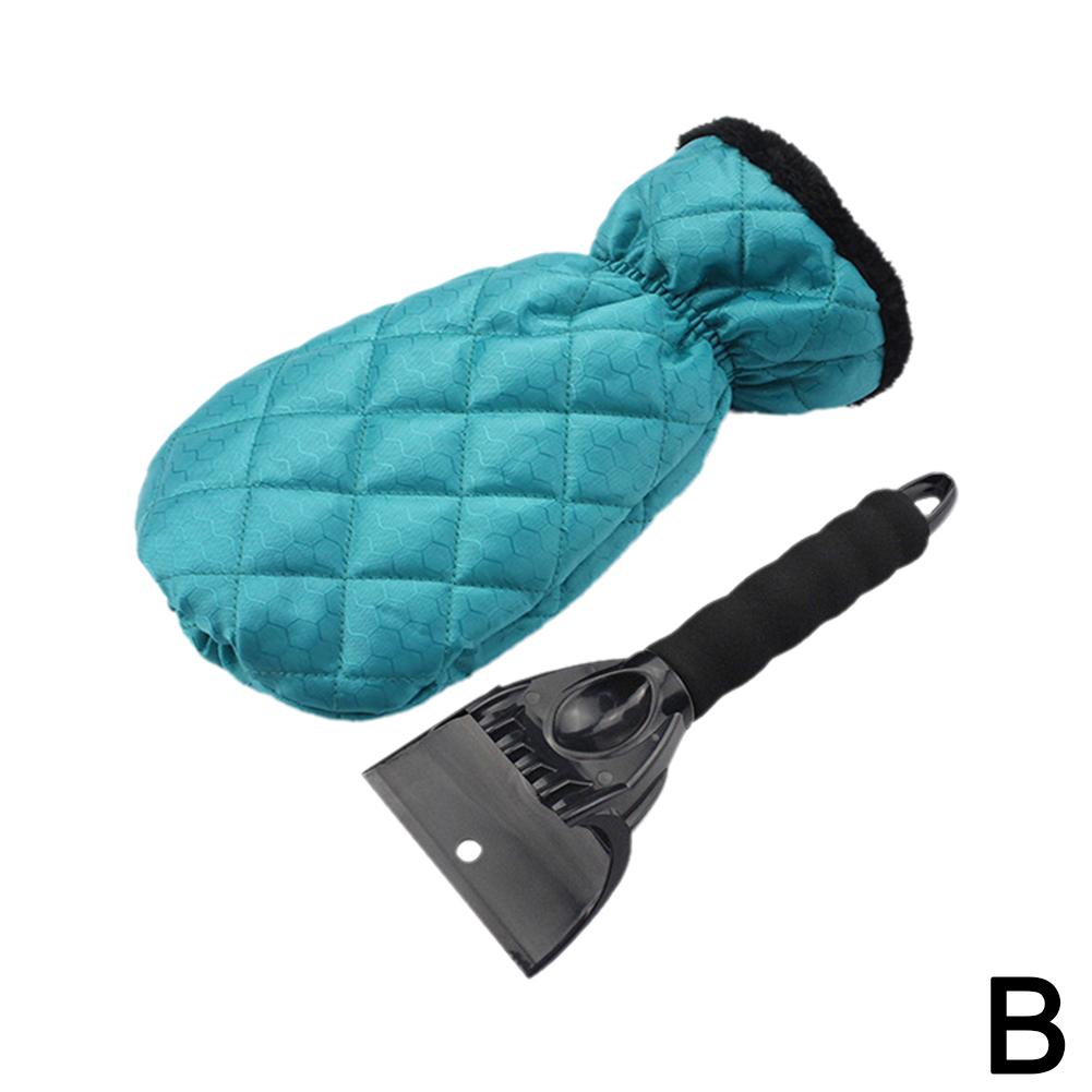 1Set Car Windshield Ice Scraper Waterproof Gloves Auto Snow Defroster Warm Gloves With Shovel Brush Cleaning Snow Removal Tools