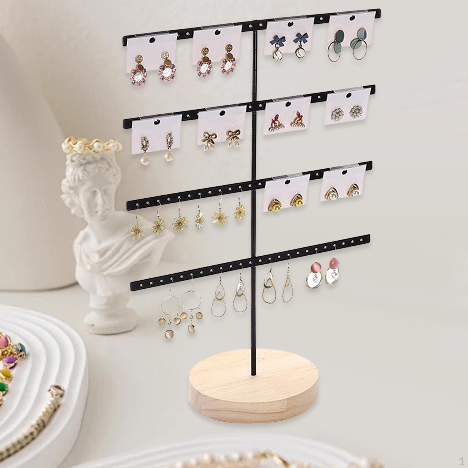 

Earrings Display Stand Dangling Earring Holder Ear Studs Organizer for Shopping Mall чёрный
